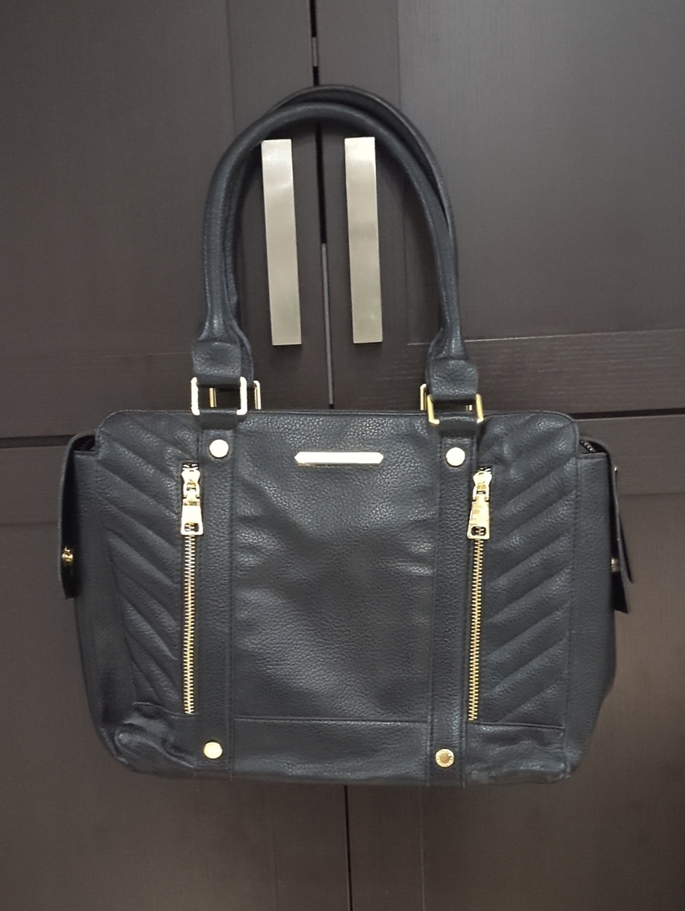 Steve Madden Black Structured Satchel Handbag -Women's Tote Great Condition